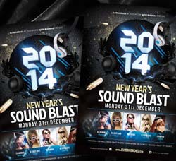 新年聚会海报：New Years Sound Blast Flyer